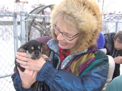 Judy with puppy