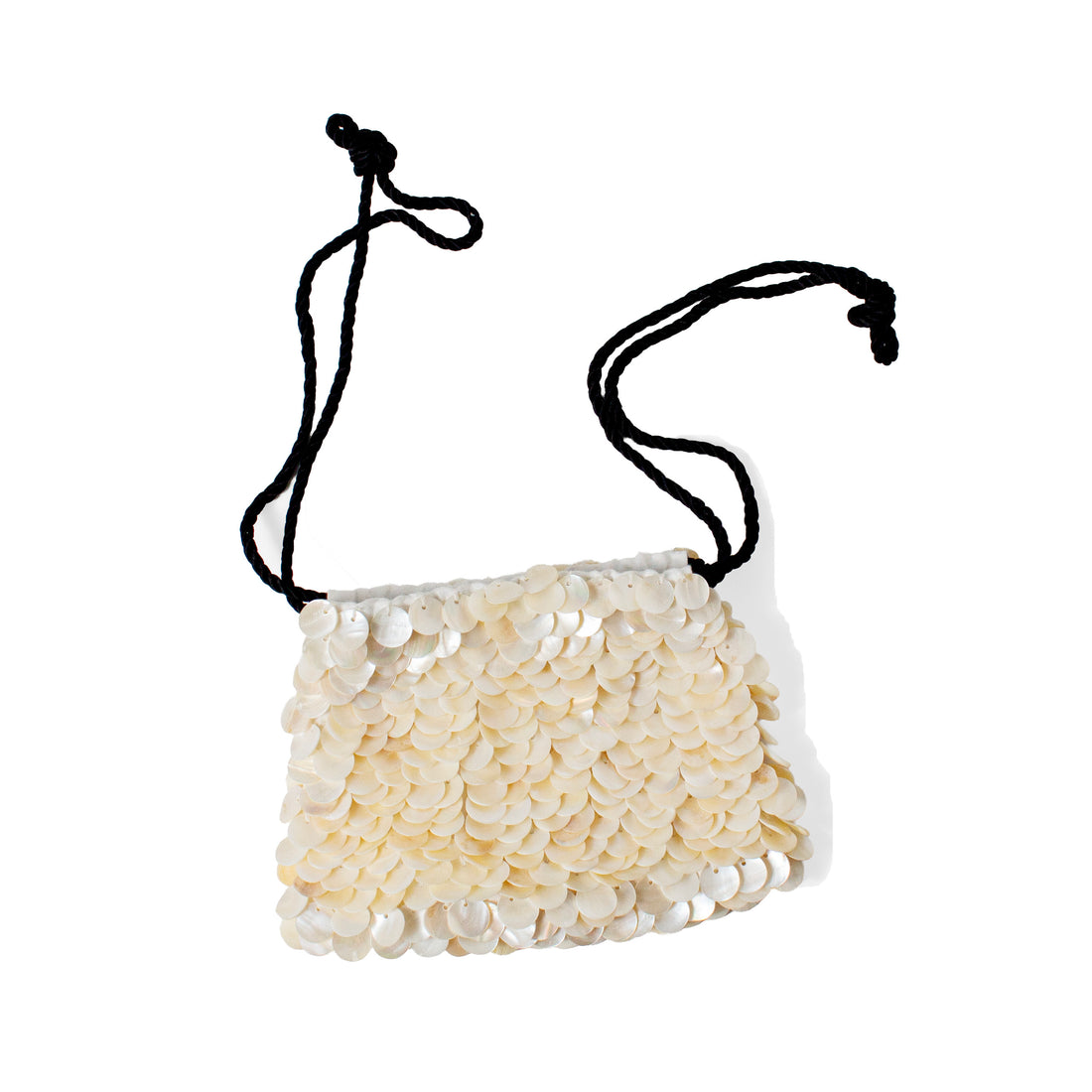 Flor Studio Sirena Bag in Mother of Pearl and Black Cording